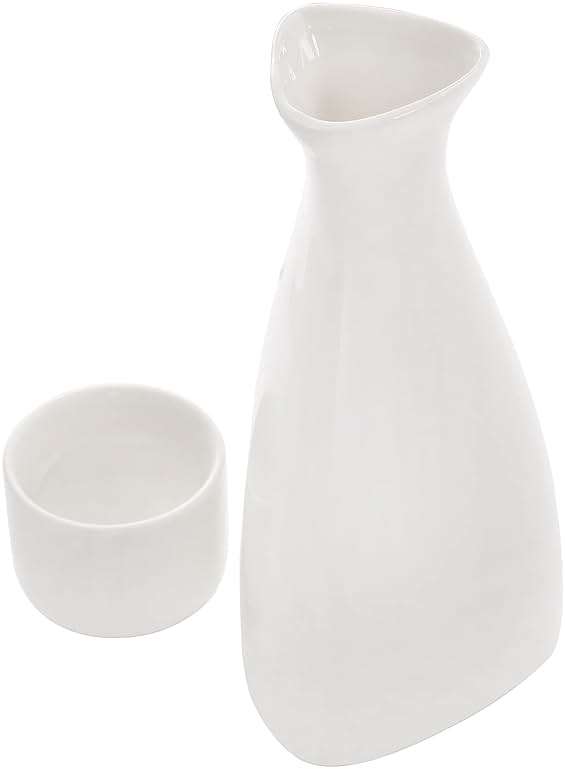 Tosnail 7 Pieces Ceramic Japanese Sake Set, 1 Serving Carafe and 6 Cups - White - Image 6