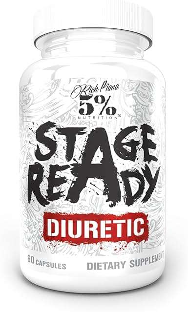 5% Nutrition Stage Ready Diuretic | Extra Strength Competition Diuretic | Fast Acting Weight Cut, Water Retention & Bloat Relief | Natural Formula w/Dandelion Root, Shavegrass, Uva Ursi (60 Pills) - Image 1