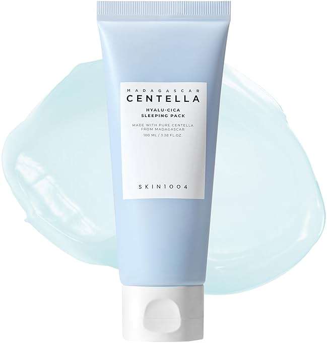 SKIN1004 Hyalu-Cica Sleeping Pack, Korean Face Moisturiser with Hyaluronic Acid & Centella, Cream for Overnight Hydration, Moisturizer for Healthy Looking Skin, Korean Skincare, 3.38 fl.oz,100ml - Image 1