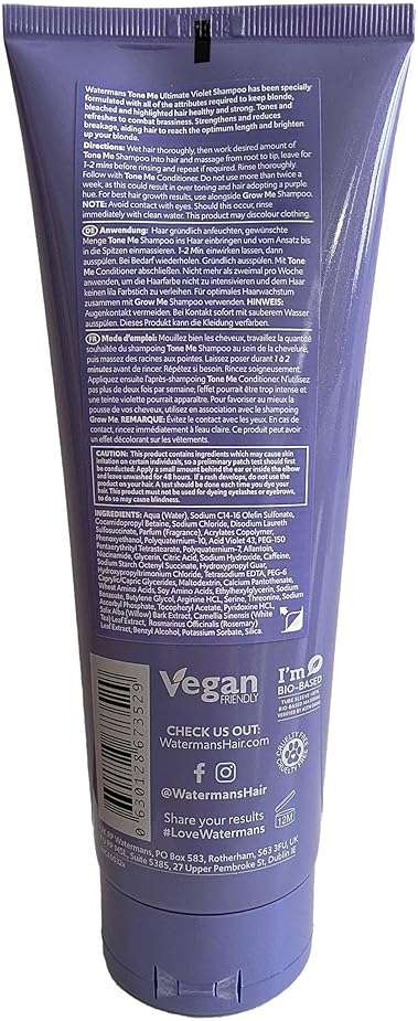 Watermans Purple Shampoo & Purple Conditioner set with Free Makeup Bag, Watermans Life is Better in Blonde set - Remove Yellow tones fast for Blonde, Platinum, White or Grey Hair - Image 2