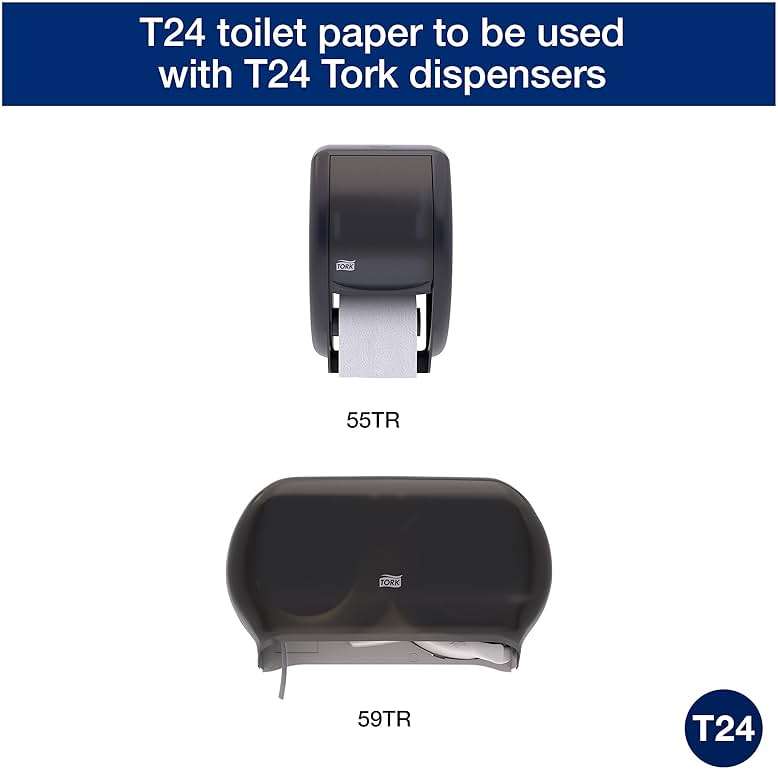 Tork Advanced Toilet Paper Roll, White, Compatible with T24 Dispensers, 2-ply, Soft Tissue, 80 rolls x 500 sheets (2461200) - Image 3