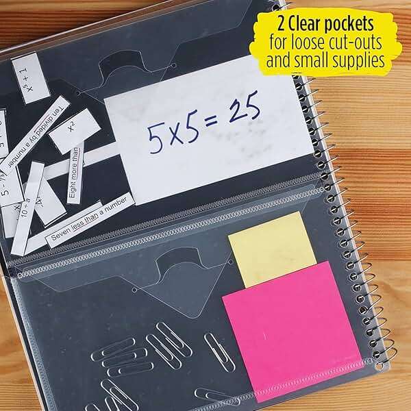 Five Star Interactive Notetaking Spiral Notebooks, 3 Pack, 1 Subject, College Ruled Paper, 11" x 8-1/2", 100 Sheets, Customizable Cover, Black, Green, Purple (820041-ECM) - Image 2