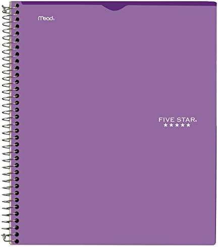 Five Star Interactive Notetaking Spiral Notebooks, 3 Pack, 1 Subject, College Ruled Paper, 11" x 8-1/2", 100 Sheets, Customizable Cover, Black, Green, Purple (820041-ECM) - Image 9