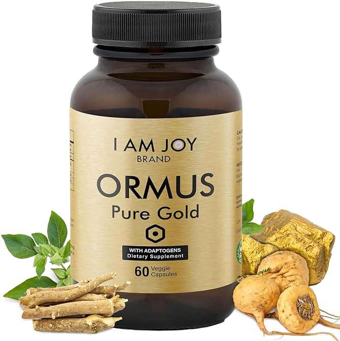 I Am Joy co. Ormus Gold Capsules Monoatomic Elements with Adaptogens Maca and Ashwaganda | May Help Balance Mood, Decalcify Pineal Gland, Repair DNA, Enhance Relaxation - 60 Vegan Capsules - Image 1