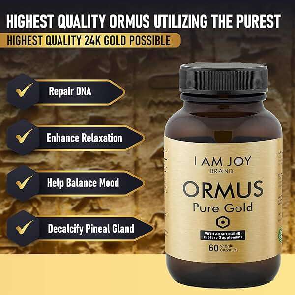 I Am Joy co. Ormus Gold Capsules Monoatomic Elements with Adaptogens Maca and Ashwaganda | May Help Balance Mood, Decalcify Pineal Gland, Repair DNA, Enhance Relaxation - 60 Vegan Capsules - Image 4