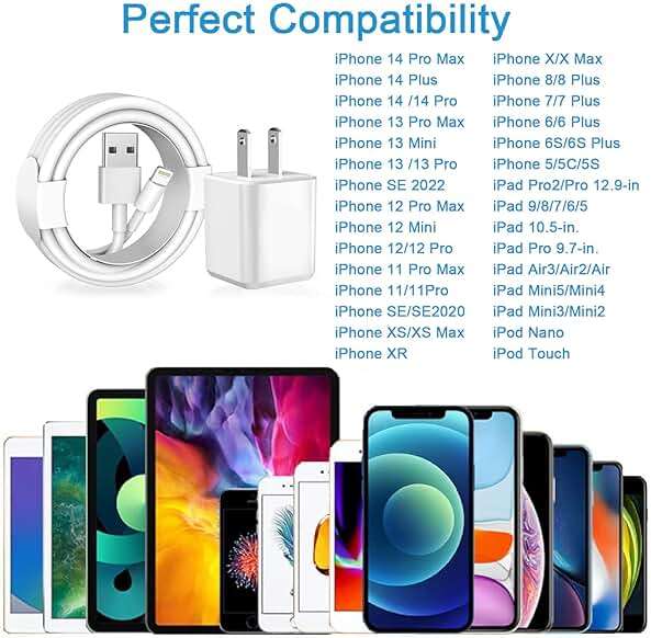 [Apple MFi Certified] iPhone Charger, 2Pack Lightning Cable Apple Charging Cords &Fast Quick USB Wall Charger Travel Block Plug Adapter for iPhone 14/13/12/11 Pro/11/X/XS MAX/XR/8/7/6s/6 Plus/AirPods - Image 6