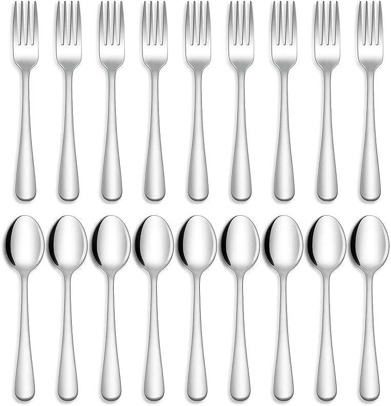 Hiware 24-piece Forks and Spoons Silverware Set, Food Grade Stainless Steel Flatware Cutlery Set for Home, Kitchen and Restaurant, Mirror Polished, Dishwasher Safe - Image 1