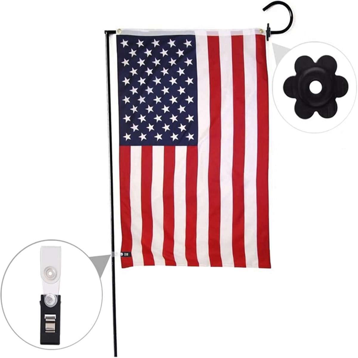 DongAi Garden Flag Rubber Stopper and Adjustable Windproof Garden Flag Clip. Advanced Lawn Flag Stopper and Yard Flag Clip, Pack of 10 - Image 4