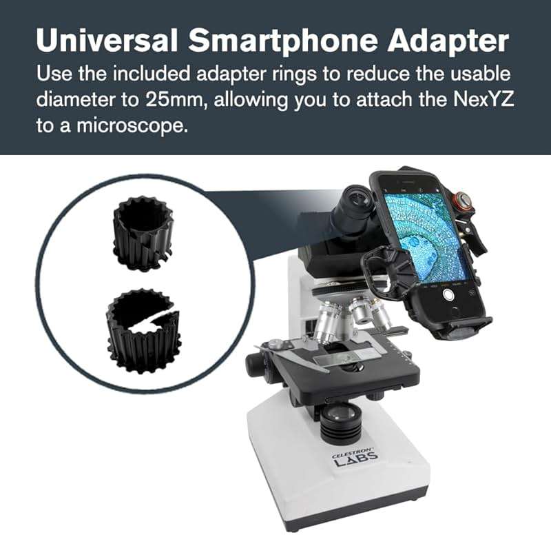 Celestron – NexYZ DX – Universal Smartphone Adapter for Telescope, Binoculars & Spotting Scopes – 3-Axis Precision Alignment – Capture Images & Video Through Your Optics – Includes Bluetooth Remote - Image 3
