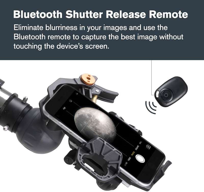 Celestron – NexYZ DX – Universal Smartphone Adapter for Telescope, Binoculars & Spotting Scopes – 3-Axis Precision Alignment – Capture Images & Video Through Your Optics – Includes Bluetooth Remote - Image 7