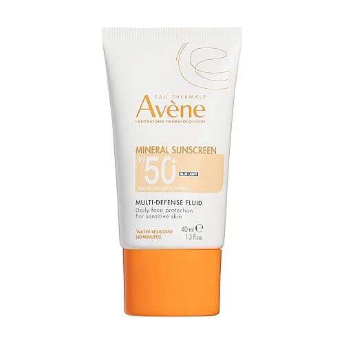 Avène Mineral Sunscreen Multi-Defense Fluid Tinted SPF 50+, Clean Formula Sunscreen for Sensitive Skin, Reef Friendly, Tint, Non-Whitening, Antioxidant Protection, 1.3 Fl Oz - Image 1