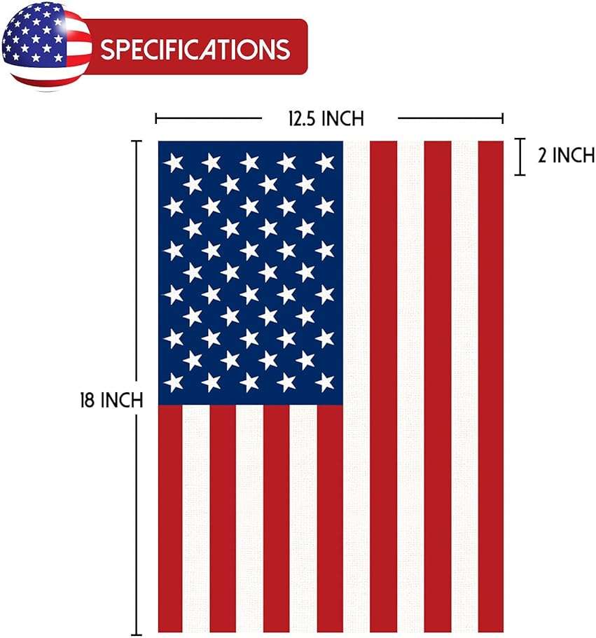 2 Pack American Flag Garden Flags, 12” x 18” Double-Sided Patriotic Garden Flag Vibrant Color, Memorial Day 4th Of July Banner Outdoor Decor Yard Sign - Image 3