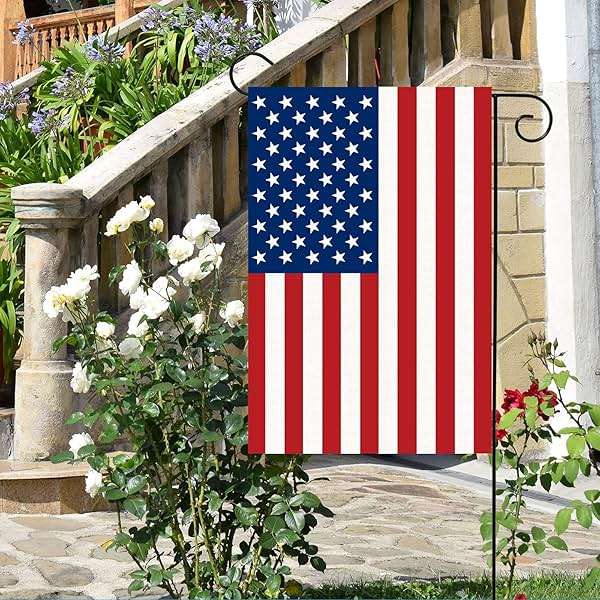 2 Pack American Flag Garden Flags, 12” x 18” Double-Sided Patriotic Garden Flag Vibrant Color, Memorial Day 4th Of July Banner Outdoor Decor Yard Sign - Image 6