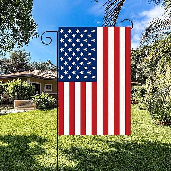 2 Pack American Flag Garden Flags, 12” x 18” Double-Sided Patriotic Garden Flag Vibrant Color, Memorial Day 4th Of July Banner Outdoor Decor Yard Sign - Image 7