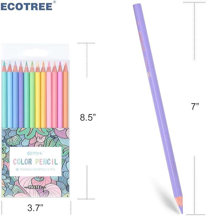 ECOTREE Macaron Colored Pencils, Soften Wood, Pastel Coloring for Adult and Kids, Art Supplies for School, Coloring, Drawing, Shading, Back to School Supplies, 12 Count - Image 3