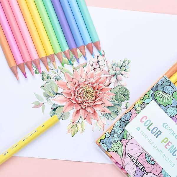 ECOTREE Macaron Colored Pencils, Soften Wood, Pastel Coloring for Adult and Kids, Art Supplies for School, Coloring, Drawing, Shading, Back to School Supplies, 12 Count - Image 4