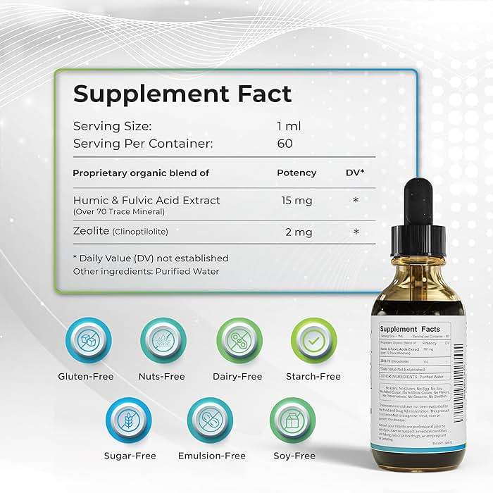 WELLNESS EXTRACT Cell Dtox - Humic, Fulvic Acid & Zeolite, Electrolyte Alkaline Water Mineral Drops with Zero Sugar, Powerful Antioxidant Supplement 2 oz - Image 2