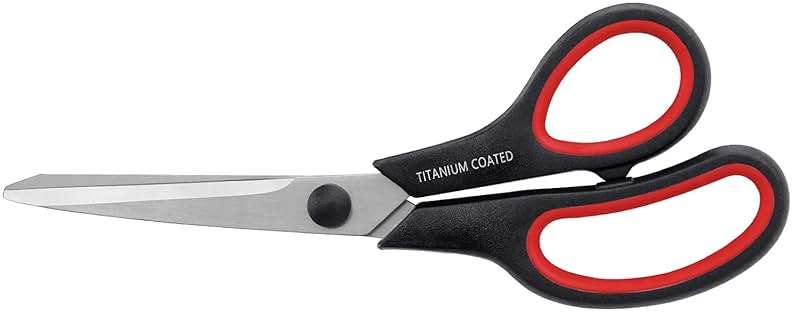 Scissors 8" Multipurpose Right/Left Handed Titanium Coated Sturdy Sharp Scissors for Office Home School Students - Image 2