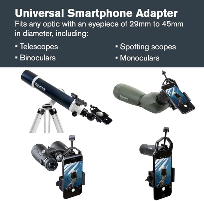 Celestron – Smartphone Adapter and Bluetooth Remote for Telescope, Binoculars & Spotting Scopes – Capture Images & Video Through Your Optics – Simple, Durable, Metal Body - Compact and Travel-friendly - Image 2