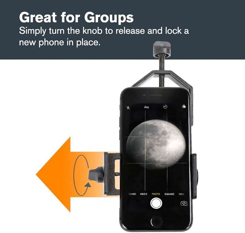 Celestron – Smartphone Adapter and Bluetooth Remote for Telescope, Binoculars & Spotting Scopes – Capture Images & Video Through Your Optics – Simple, Durable, Metal Body - Compact and Travel-friendly - Image 8