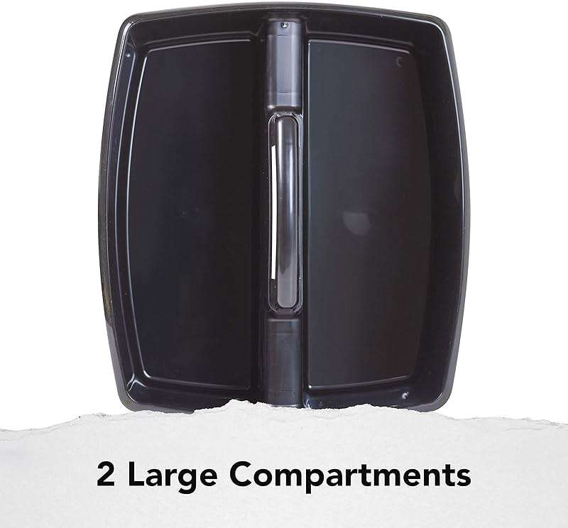 Storex 2-Compartment Large Cleaning Caddy – Multipurpose Supply Organizer with Handle - Black, 1-Pack (00973A06C) - Image 5