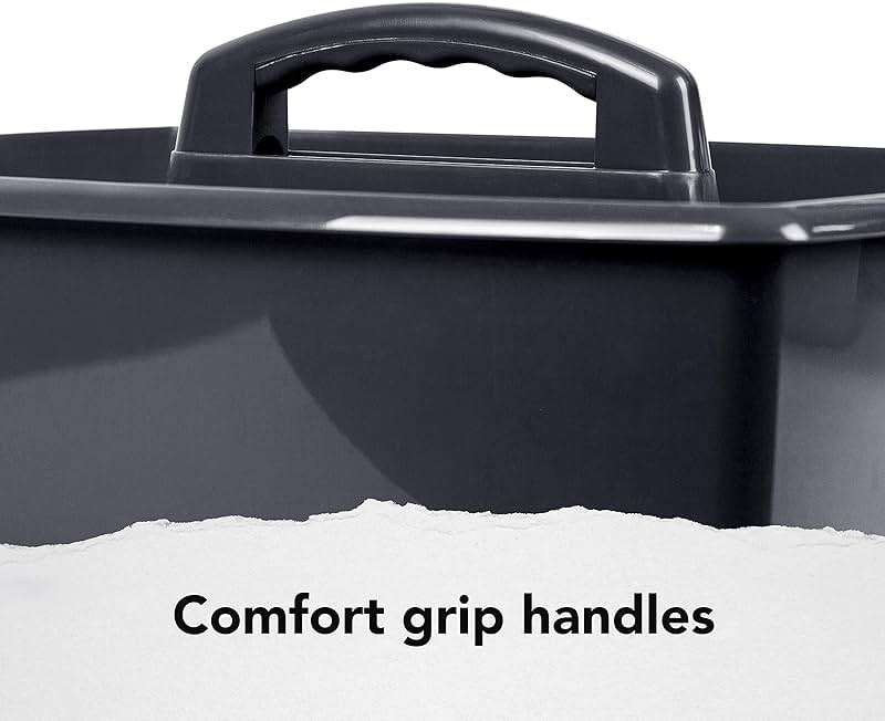 Storex 2-Compartment Large Cleaning Caddy – Multipurpose Supply Organizer with Handle - Black, 1-Pack (00973A06C) - Image 6
