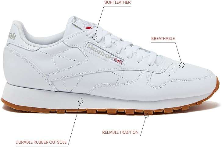 Reebok Classic Leather Sneakers for Men, Casual Tennis Mens Shoes - Image 2