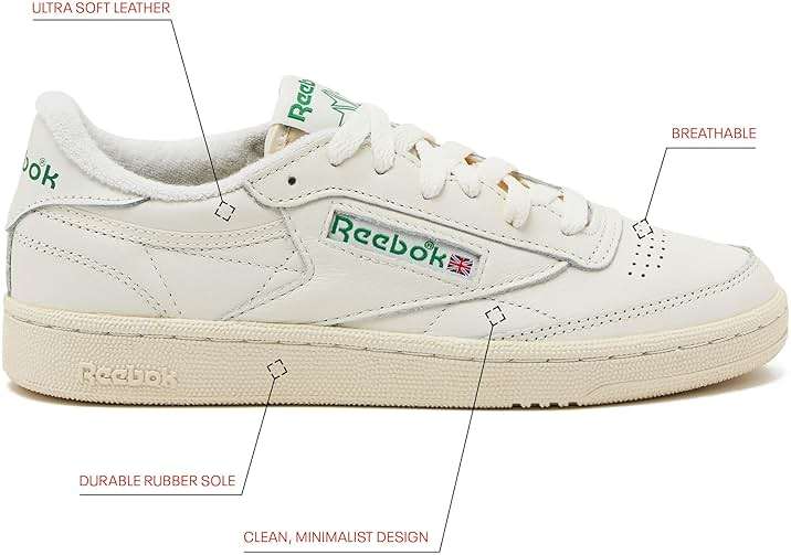 Reebok Club C 85 Vintage Tennis Sneakers for Women, Casual White Womens Shoes, Size 5 to 11 - Image 3