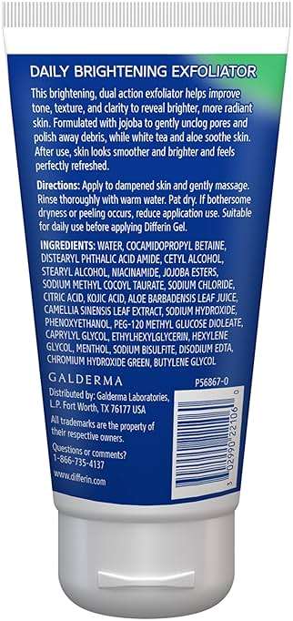 Differin Face Scrub Daily Brightening Exfoliator, Improves Tone and Texture for Acne Prone Skin, Green, 6 Fl Oz (Packaging May Vary) - Image 7