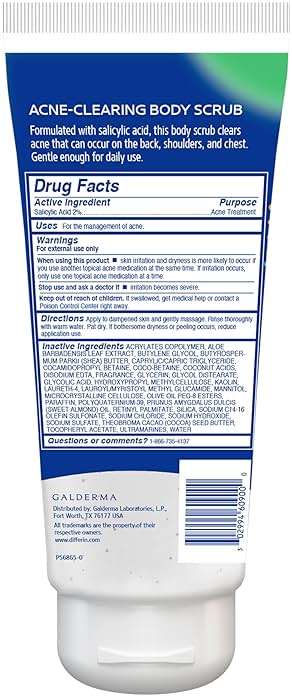 Differin Body Scrub with Salicylic Acid Acne Clearing Improves Tone and Texture Prone Skin on Back Shoulders and Chest, 8 Oz (Packaging May Vary) - Image 7