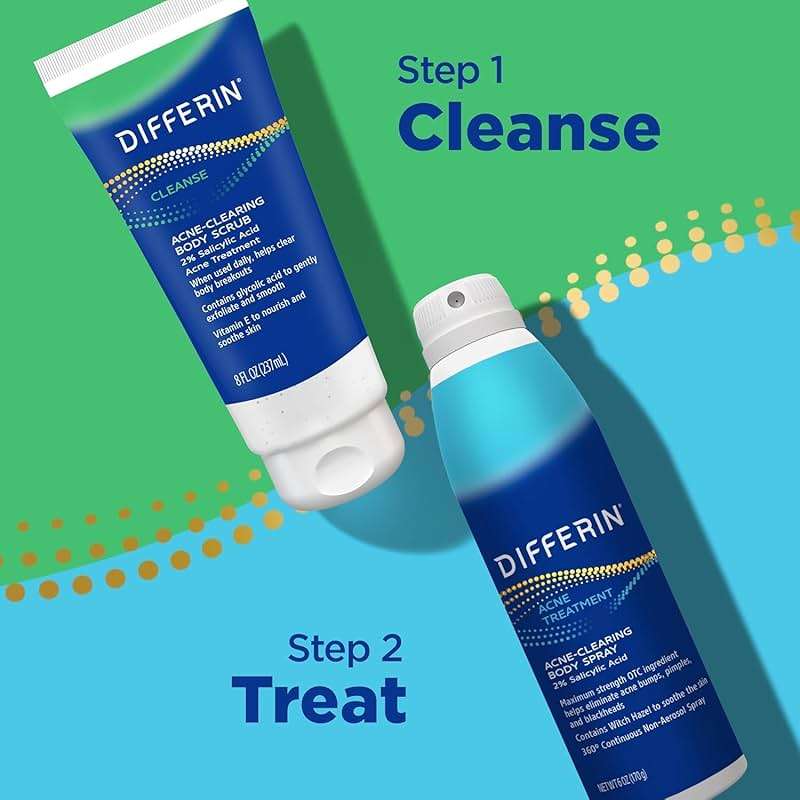 Differin Body Scrub with Salicylic Acid Acne Clearing Improves Tone and Texture Prone Skin on Back Shoulders and Chest, 8 Oz (Packaging May Vary) - Image 9