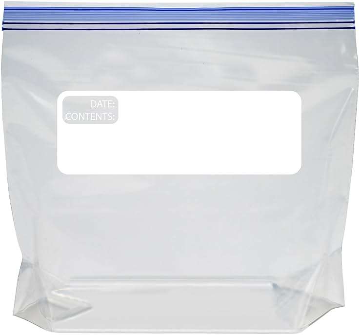 Amazon Basics Reclosable Freezer Quart Food Storage Bags with Zipper Seal, BPA Free, Stand and Fill, Airtight, 120 Count (Previously Solimo) - Image 4