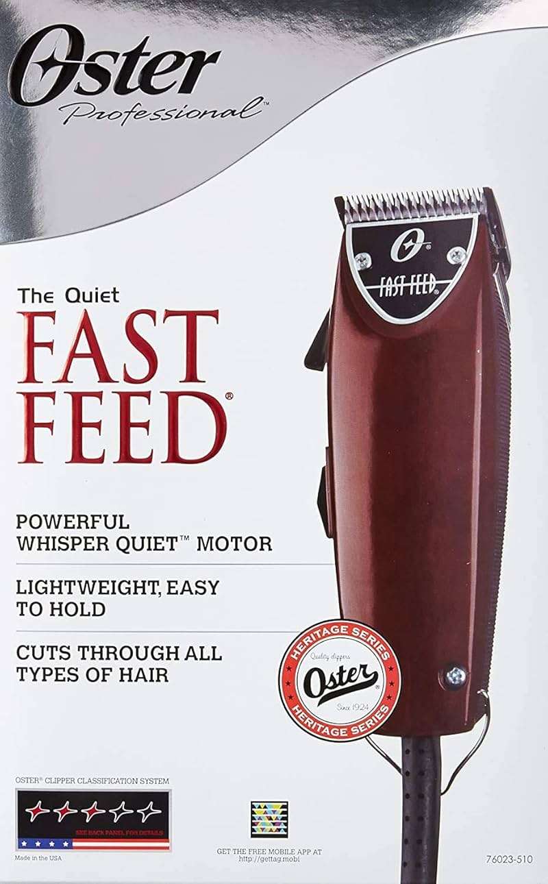 Oster Fast Feed Adjustable Pivot Motor Clipper 76023-510 with 8 Piece Guide Comb Set and Neck Duster - Image 4