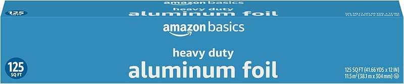 Amazon Basics Heavy Duty Aluminum Foil for Cooking, Grilling, Food Storage, Roasting, 125 Sq Ft (Pack of 1) - Image 1