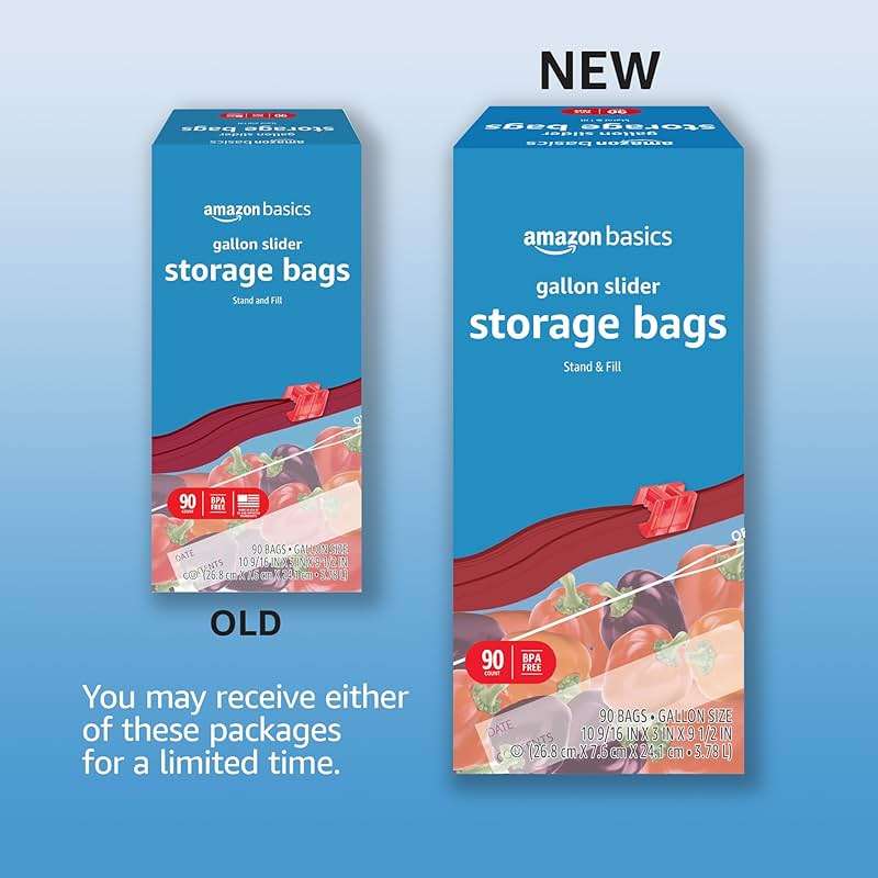 Amazon Basics Slider Gallon Food Storage Bags, BPA Free, Stand-Up Bottom, Easy to Fill, 90 Count - Image 2