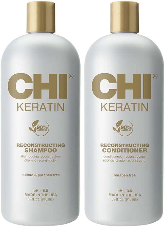 CHI Moisturize It Duo Keratin Shampoo & Conditioner Set, Hydrating Formula Restores & Strengthens Hair, Sulfate & Paraben-Free, 2 Bottles, 32 Oz - Image 1