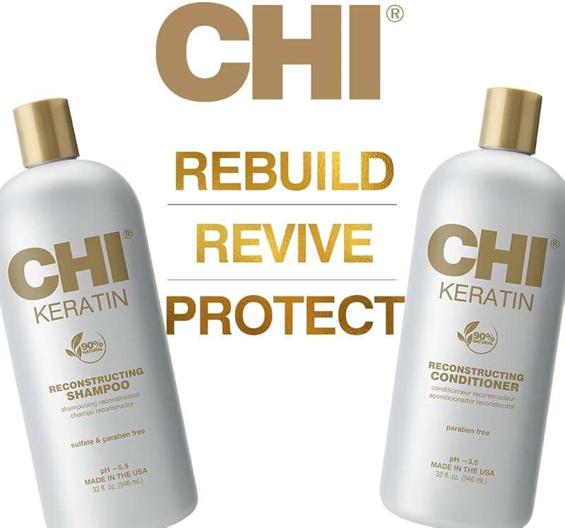 CHI Moisturize It Duo Keratin Shampoo & Conditioner Set, Hydrating Formula Restores & Strengthens Hair, Sulfate & Paraben-Free, 2 Bottles, 32 Oz - Image 2