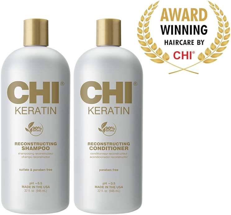 CHI Moisturize It Duo Keratin Shampoo & Conditioner Set, Hydrating Formula Restores & Strengthens Hair, Sulfate & Paraben-Free, 2 Bottles, 32 Oz - Image 6