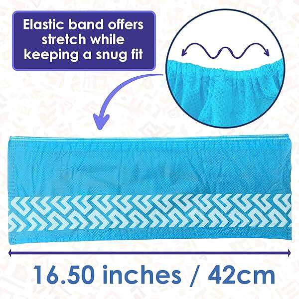 Buena Goods 100 Pack Extra Large Disposable Blue Boot and Shoe Covers - Indoor Reusable Shoe Covers Disposable - Non Slip Booties - Fits US Men's Size 14 and Women's 16 Size - Image 4