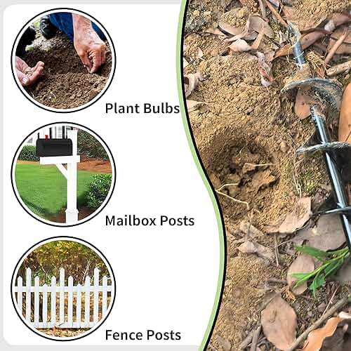 TCBWFY Garden Auger Drill Bit for Planting 1.6"x16.5"and 3.5"x16",Heavy Duty Bulb Planter Tool for Digging Holes,Compatible with 3/8" Hex Drive Drill - Image 9