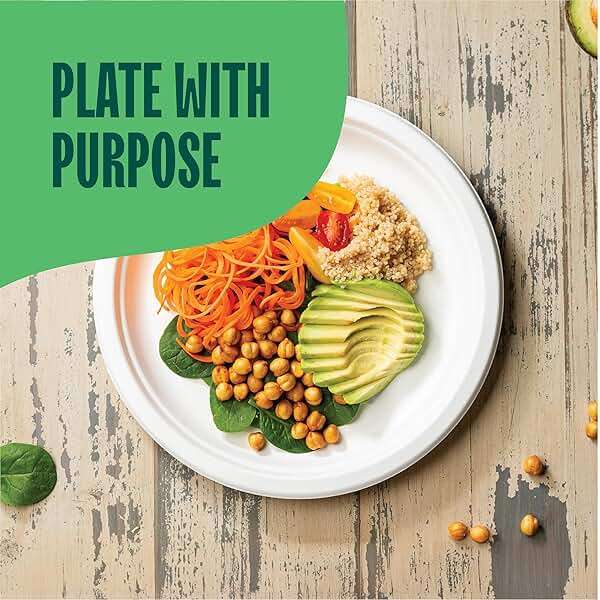 100% Compostable Disposable Paper Plates [125-Pack] - (PFAS-Free) - [10 Inch] Heavy Duty, Eco-Friendly, Biodegradable Bagasse Dinner Plates - Natural Brown 10" Plate by Stack Man (BPI Certified) - Image 4