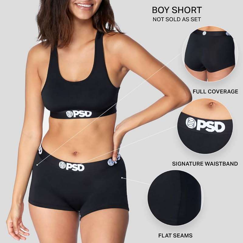 PSD Underwear Womens Boyshorts - Solid Basics, Comfortable Boy Short Underwear for Women, Womens Underwear Packs & Singles - Image 6