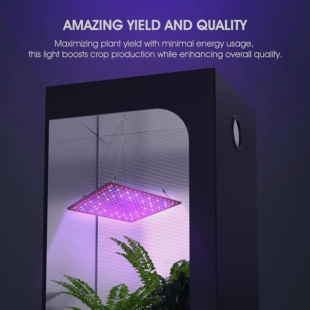 Uallhome 2 Pack LED Grow Light Panel 200W Lamp for Indoor Plants, Full Spectrum with White Blue Red UV IR LEDs for 4x4ft Coverage Grow Tent Greenhouse Veg and Bloom Seedlings Hydroponics - Image 7