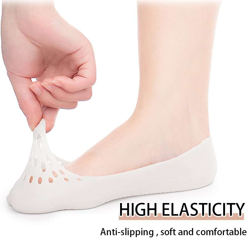 JEWYOCO Moisturizing Socks 3 Pairs Soft Breathable Spa Repairing and Softening Dry Cracked Feet Skins Ventilate Style White Size 5-9 - Image 5