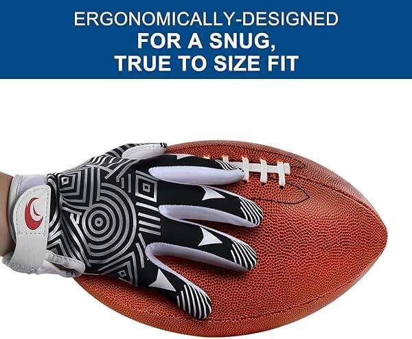 SPOMAT Youth Football Gloves Kids Silicone Grip Receiver Gloves with Super Stick Ability for Best Game Experience - Image 4