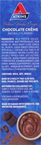 Atkins Chocolate Crème Protein Wafer Crisps, Protein Dessert, 4g Net Carb, 1g Sugar, High in Fiber, Keto Friendly, 5 Count - Image 14