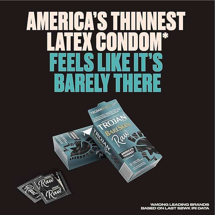 Trojan Raw Latex Lubricated Thin Condoms for Men, America’s Thinnest Latex Condoms, Made from Premium Latex to Help Reduce Risk of Pregnancy and Sexually Transmitted Infections (STIs), 24 count - Image 3