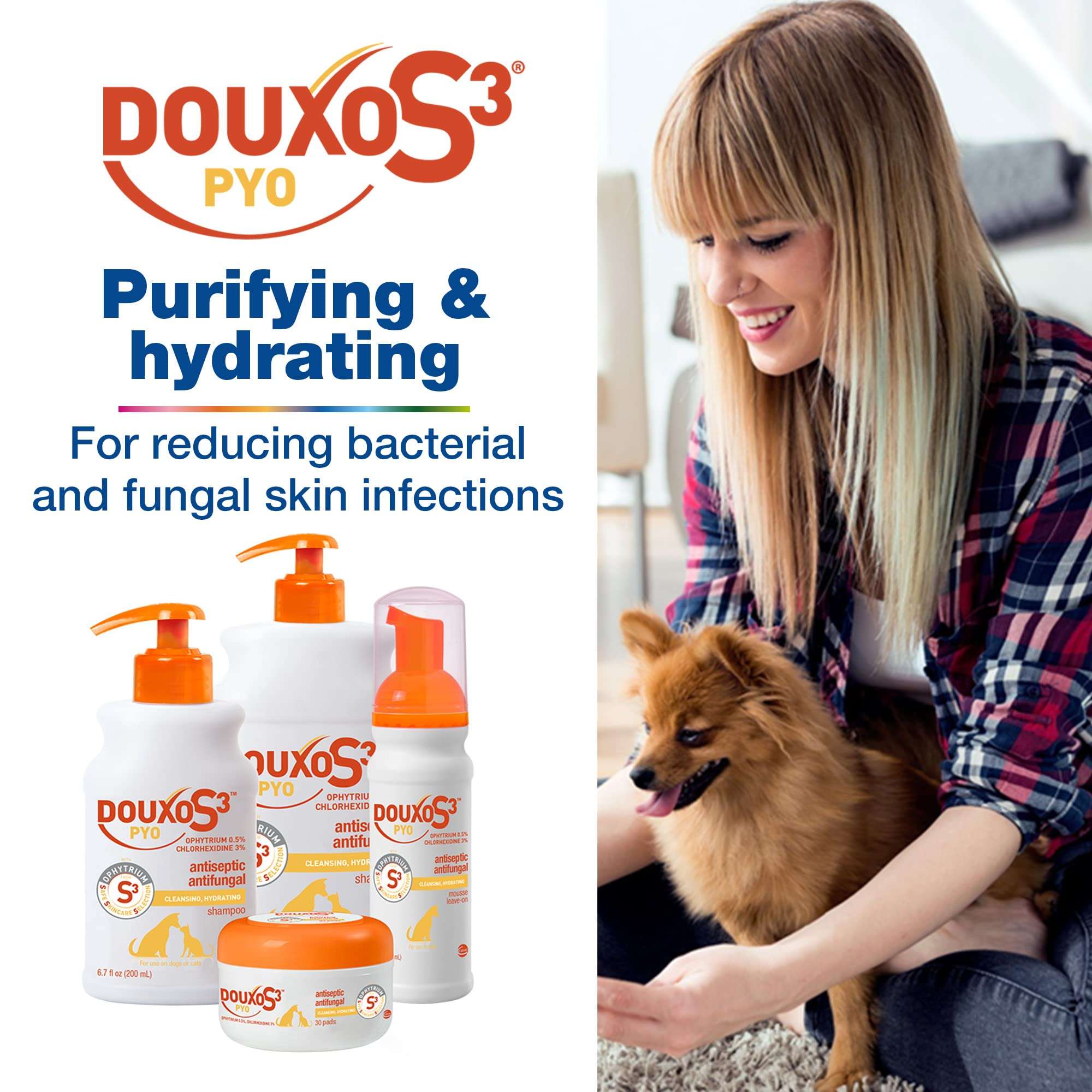 Douxo S3 PYO Pads, 3% Chlorhexidine Wipes for Dogs and Cats, Antiseptic Dog Wipes For Bacterial or Yeast Skin Infections, 0.5% Ophytrium Clinically Proven, 30 Pads - Image 7