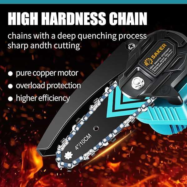 Saker Mini Chainsaw,Portable Electric Chainsaws Cordless,Handheld Chain Saw Pruning Shears Chain Saws for Tree Branches,Courtyard,Household and Garden,Father Day Gift for Men Dad Husband Women - Image 2