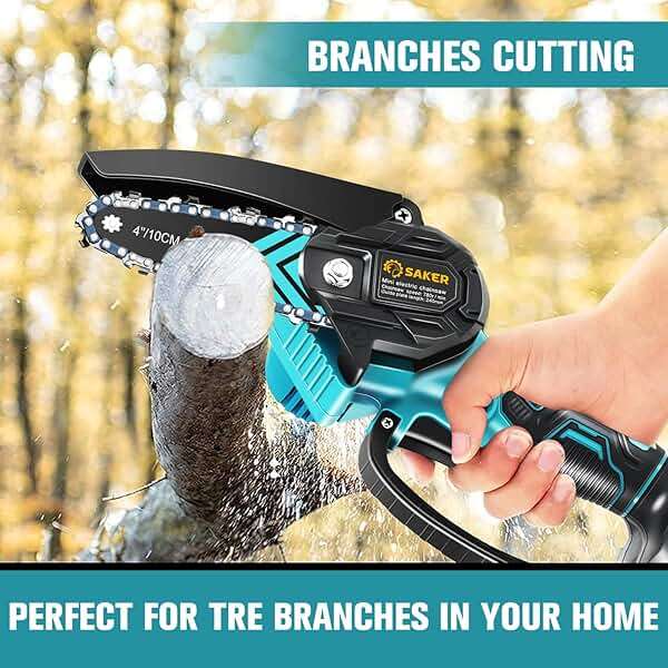 Saker Mini Chainsaw,Portable Electric Chainsaws Cordless,Handheld Chain Saw Pruning Shears Chain Saws for Tree Branches,Courtyard,Household and Garden,Father Day Gift for Men Dad Husband Women - Image 8